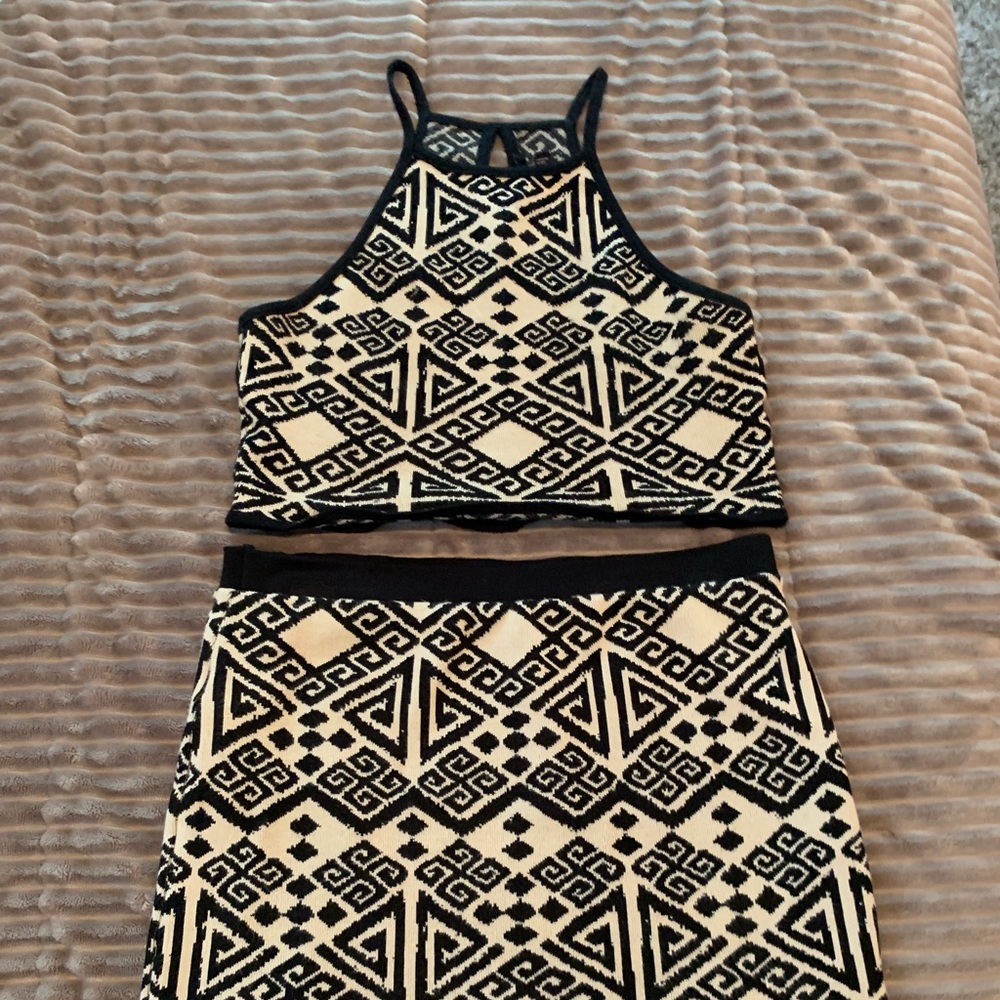 Two Piece Knit Mini Skirt w/ Top